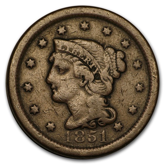 1851 Large Cent Fine 1851 Large Cent Fine